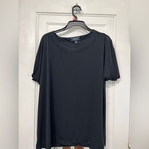 Lands End black Jersey blouse polyester size xl